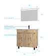 AURLANE - Meuble salle de bain 80x80 -Finition chene naturel + vasque blanche + miroir Led- TIMBER 80 - Pack26 - vignette