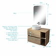 AURLANE - Meuble salle de bains 80 TIMBER Décor Chêne Tiroirs + Module - Vasque Blanche - Miroir 60x80 - vignette