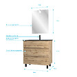 AURLANE - Meuble salle de bain 80x60 - Finition chene naturel + vasque noire + miroir Led - TIMBER 80 - Pack43 - vignette