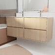 AURLANE - Pack Meuble Salle de Bains 120 cm Chêne Clair, 4 tiroirs avec Vasque Céramique - XENOS - vignette