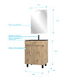 AURLANE - Meuble salle de bain 60x80 - Finition chene naturel + vasque noire + miroir Led - TIMBER 60 - Pack19 - vignette
