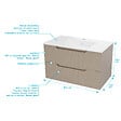 AURLANE - Meuble de Salle de Bains LEON 80cm Marron Glace - 2 Tiroirs en MDF Ondulés - Vasque à encastrer - vignette