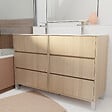 AURLANE - Pack Meuble Salle de Bains 120 cm Chêne Clair, 6 tiroirs avec Vasque Céramique - XENOS - vignette