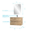 AURLANE - Pack Meuble SDB 80cm suspendu 2 tiroirs Chene_Vasque blanche + Miroir Led - TIMBER 80_Pack37 - vignette