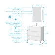 AURLANE - Pack Meuble Salle de Bains 80cm Blanc 3 Tiroirs, Vasque, Miroir 60x80 à Leds intégrées - XENOS - vignette