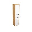 AURLANE - Meuble colonne de douche 30x35 cm suspendu - 2 portes finition blanc mat - vignette