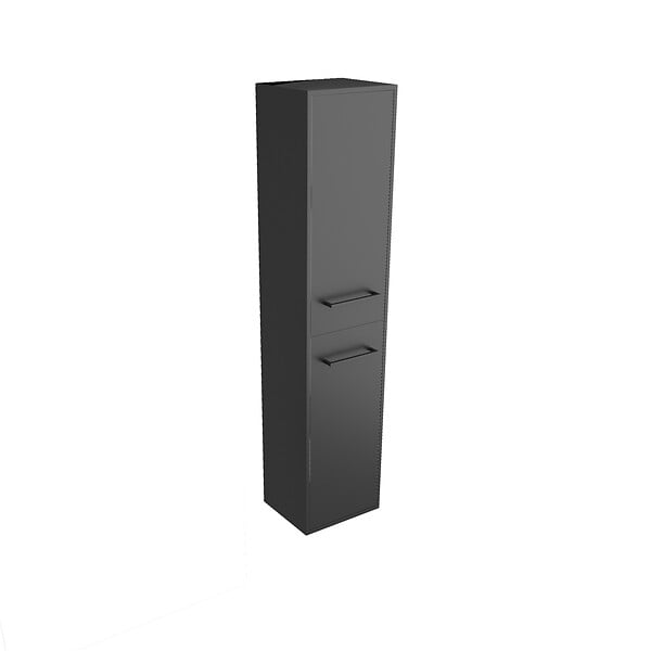 AURLANE - Colonne de salle de bain noir 30x35x150 cm avec 2 portes et poignées noir mat - STRUCTURA F050 - large