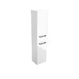 AURLANE - Colonne de salle de bain blanche 30x35x150 cm - 2 portes blanches poignees noir mat - STRUCTURA P015 - vignette
