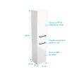 AURLANE - Colonne de salle de bain blanche 30x35x150 cm - 2 portes blanches poignees noir mat - STRUCTURA P015 - vignette