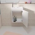 AURLANE - Meuble Lave Mains Blanc 40x50x22 cm avec Vasque en SMC - ELEMENTARY - vignette