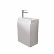 AURLANE - Meuble Lave Mains Blanc 40x50x22 cm avec Vasque en SMC - ELEMENTARY - vignette