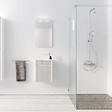 AURLANE - Meuble Lave Mains MINI 40x50x22 cm - Gris et Blanc - vignette
