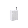 AURLANE - Meuble Lave Mains MINI 40x50x22 cm - Gris et Blanc - vignette
