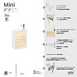 AURLANE - Meuble Lave Mains MINI 40x50x22 cm - Gris et Blanc - vignette