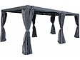 HABITAT ET JARDIN - Pergola bioclimatique en aluminium avec rideau et moustiquaire "Kensington" - 3 x 5 m - Gris - vignette