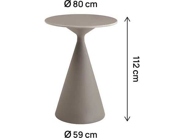 HABITAT ET JARDIN - Table haute bistro de jardin ⌀80 cm "Néora" - Taupe - large