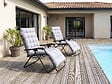 HABITAT ET JARDIN - Lot de 2 fauteuils de jardin inclinable zéro gravité avec coussin matelassé "Sintra" - Noir - vignette