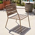 OVIALA - Fauteuil de jardin bas en métal taupe - Palavas - vignette