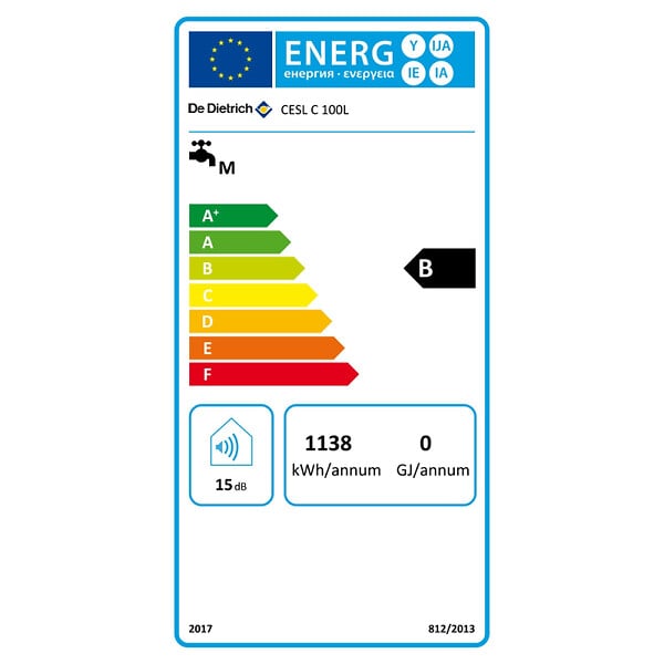 DE DIETRICH - Chauffe Eau Électrique 100 L Plat Mural Multiposition Cesl C - large