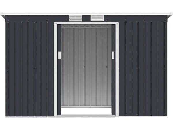 HABITAT ET JARDIN - Abri de jardin en métal avec toit monopente "Orlando" - 3,64 m² - Gris - large