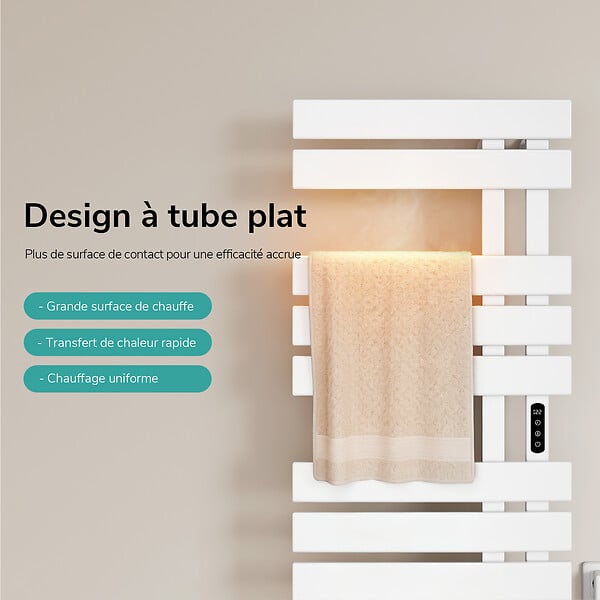 EMKE - EMKE Sèche-serviettes Électrique Salle de Bain WiFi 1000x500 mm 320W, Blanc, Chauffe-serviettes Électrique - large