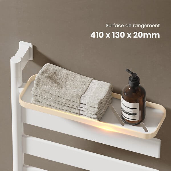 EMKE - EMKE Sèche-serviettes électrique, rotatif à 180, 76 x 45 cm, sèche-serviettes et radiateur pour salle de bain, Noir - large
