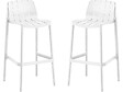 HABITAT ET JARDIN - Lot de 2 chaises hautes de jardin empilable "Vaena" - Blanc - vignette
