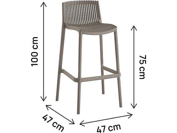 HABITAT ET JARDIN - Lot de 2 chaises hautes empilables en plastique "Néora" - Taupe - large