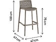 HABITAT ET JARDIN - Lot de 2 chaises hautes empilables en plastique "Néora" - Taupe - vignette