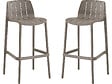 HABITAT ET JARDIN - Lot de 2 chaises hautes de jardin empilable "Vaena" - Taupe - vignette