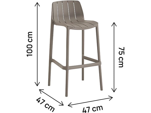HABITAT ET JARDIN - Lot de 2 chaises hautes de jardin empilable "Vaena" - Taupe - large