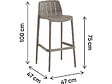 HABITAT ET JARDIN - Lot de 2 chaises hautes de jardin empilable "Vaena" - Taupe - vignette