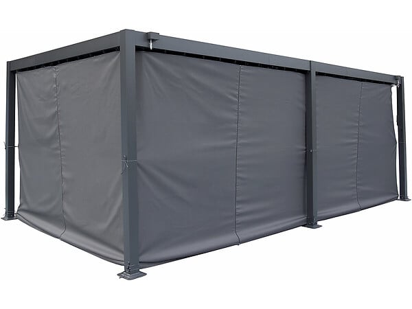 HABITAT ET JARDIN - Rideau pour pergola bioclimatique "Kensington" - 3 x 6 m - Gris - large