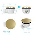AURLANE - Bonde de Receveur Diamètre 90 mm - Capot Or Doré Brossé - Evacuation Horizontale - vignette