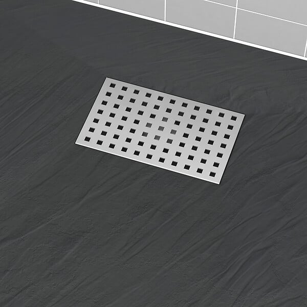 AURLANE - Grille perforée en inox pour receveur - 20.15x12.3x0.55cm - ROCK 2 GRID DRILL - large