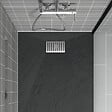 AURLANE - Grille rainurée en inox pour receveur - 20.15x12.3x0.55cm - ROCK 2 GRID LINE - vignette