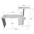 HABITAT ET JARDIN - Bureau en bois "CT2" - 152 x 40 x 120 cm - Pin atlantique Blanc - vignette