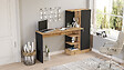 HABITAT ET JARDIN - Bureau en bois "CT2" - 152 x 40 x 120 cm - Pin atlantique Noir - vignette