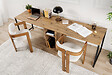 HABITAT ET JARDIN - Bureau en bois "Twin Study Desk" - 240 x 60 x 74 cm - Pin atlantiqueNoir - vignette