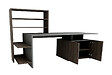 HABITAT ET JARDIN - Bureau en bois "Melis " - 146 x 60 x 128 cm - Noyer Anthracite - vignette