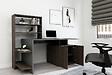 HABITAT ET JARDIN - Bureau en bois "Melis " - 146 x 60 x 128 cm - Noyer Anthracite - vignette