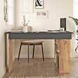 HABITAT ET JARDIN - Bureau en bois "CT5" - 129 x 120 x 72 cm - Pin atlantique Anthracite - vignette