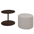 HABITAT ET JARDIN - Table d'appoint avec pouf en bois "Vexana" - 43 x 43 x 47 cm - Marron - vignette