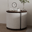 HABITAT ET JARDIN - Table d'appoint avec pouf en bois "Vexana" - 43 x 43 x 47 cm - Marron - vignette