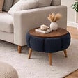 HABITAT ET JARDIN - Table d'appoint en bois "Papatya" - 45 x 45 x 44 cm - Gris anthracite - vignette