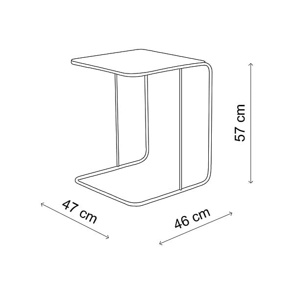 HABITAT ET JARDIN - table d'appoint en métal "Poet" 47 x 46 x 57 cm - Taupe - large
