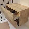 AURLANE - Meuble de Salle de Bains 80 cm à Tiroirs avec Plan Finition Chêne Naturel - TIMBER - vignette