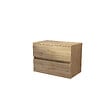 AURLANE - Meuble de Salle de Bains 80 cm à Tiroirs avec Plan Finition Chêne Naturel - TIMBER - vignette
