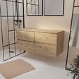 AURLANE - Meuble de Salle de Bains 120 cm à Tiroirs avec Plan Finition Chêne Naturel - TIMBER - vignette