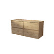 AURLANE - Meuble de Salle de Bains 120 cm à Tiroirs avec Plan Finition Chêne Naturel - TIMBER - vignette